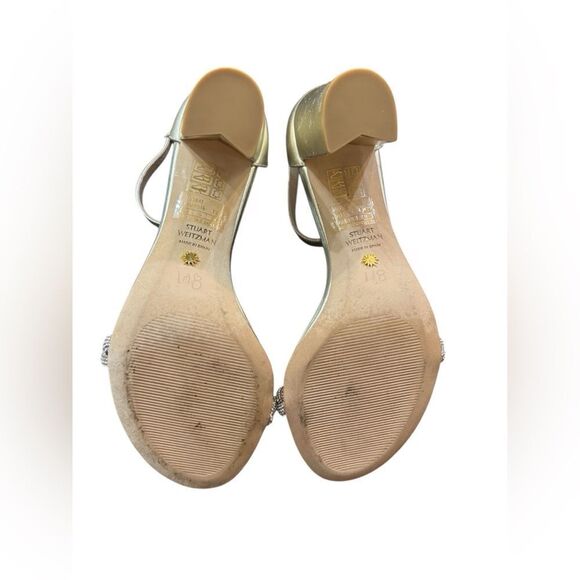 Stuart Weitzman Nearlynude Highshine Sandal in Plantino Size 8 - Picture 10 of 11